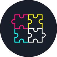 Puzzle Line Multi Color Design vector