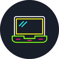 Laptop Line Multi Color Design vector