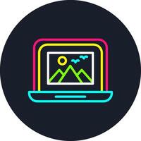 Laptop Line Multi Color Design vector