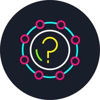 Question Mark Line Multi Color Design vector