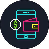 Digital Wallet Line Multi Color Design vector