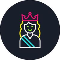 Queen Line Multi Color Design vector
