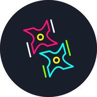 Ninja Shuriken Line Multi Color Design vector