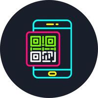 Qr Code Line Multi Color Design vector