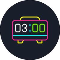 Digital Alarm Clock Line Multi Color Design vector