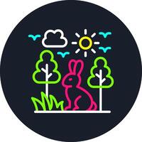 Rabbit Line Multi Color Design vector
