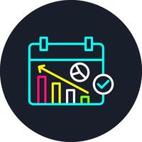 Data Analysis Line Multi Color Design vector