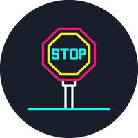 Stop Signal Line Multi Color Design vector