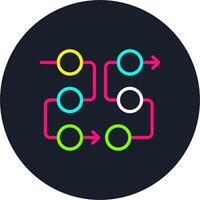 Flow diagram Line Multi Color Design vector