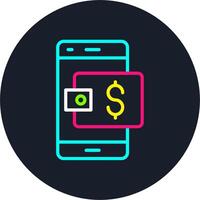 Digital wallet Line Multi Color Design vector
