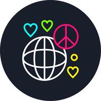 World peace Line Multi Color Design vector