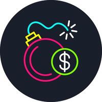 Bomb Line Multi Color Design vector