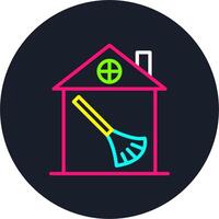 House Cleaning Line Multi Color Design vector