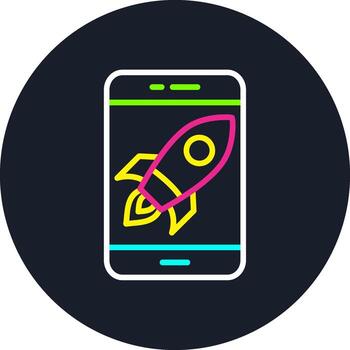 móvil línea multi color diseño vector