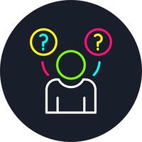 Doubt Line Multi Color Design vector