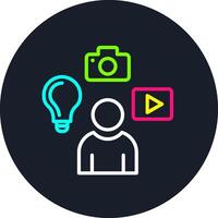 Content Creator Line Multi Color Design vector