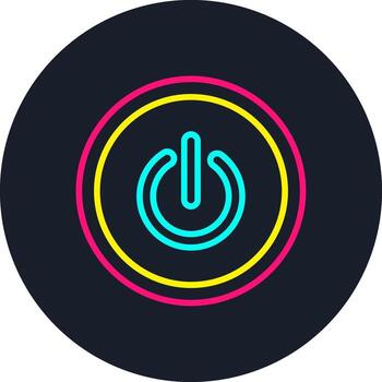 poder botón línea multi color diseño vector