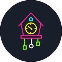 Cuckoo Clock Line Multi Color Design vector