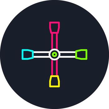 Cross Wrench Line Multi Color Design vector