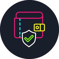 Wallet Line Multi Color Design vector