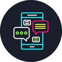 Chat Line Multi Color Design vector