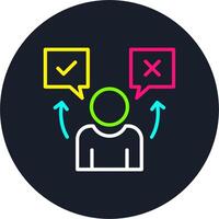 True or false Line Multi Color Design vector