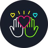 Give love Line Multi Color Design vector