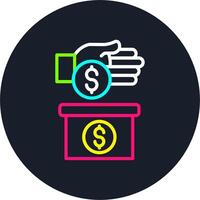Donation Line Multi Color Design vector
