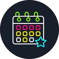 Event calendar Line Multi Color Design vector