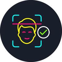 Face Id Line Multi Color Design vector