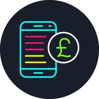 Pound Line Multi Color Design vector