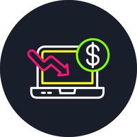 Laptop Line Multi Color Design vector