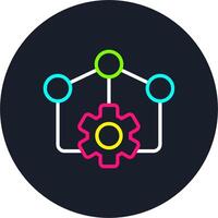 Supply chain Line Multi Color Design vector