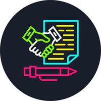 Contract agreement Line Multi Color Design vector