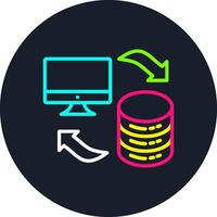 Data Sharing Line Multi Color Design vector
