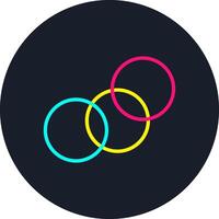 Venn Diagram Line Multi Color Design vector
