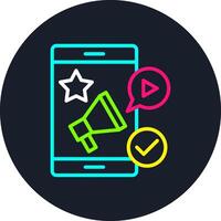Social Media Marketing Line Multi Color Design vector