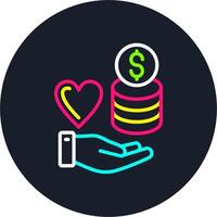 Give Money Line Multi Color Design vector