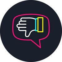 Dislike Line Multi Color Design vector