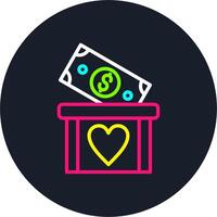 Donation Line Multi Color Design vector