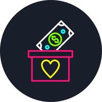 Cash box Line Multi Color Design vector
