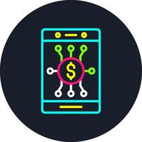Digital Money Line Multi Color Design vector