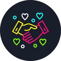 Shaking hands Line Multi Color Design vector