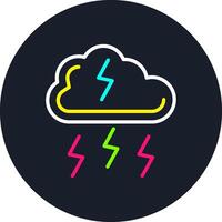 Thunderstorm Line Multi Color Design vector