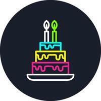 Cake Line Multi Color Design vector