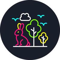Rabbit Line Multi Color Design vector