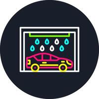Car Wash Line Multi Color Design vector