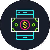 Smart Phone Line Multi Color Design vector