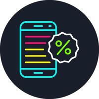 Mobile Phone Line Multi Color Design vector