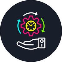 Time Management Line Multi Color Design vector